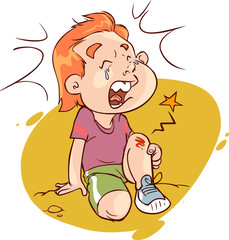 white background vector illustration of a foot bleeding child