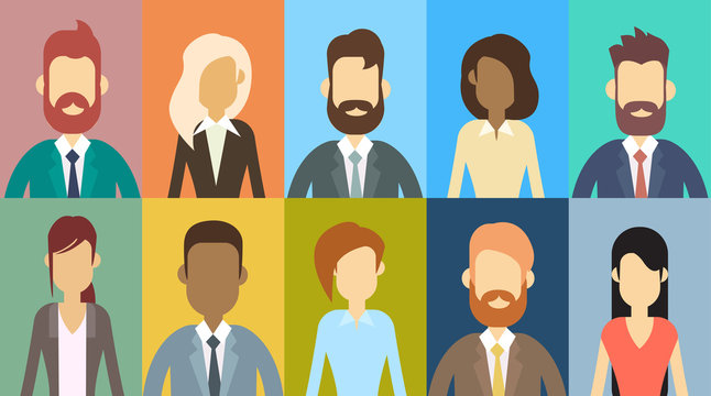 Profile Avatar Set Icon Business People, Portrait Businesspeople Collection Face