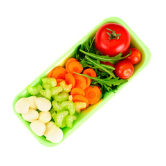 Raw Vegetables: Mozzarella, Tomato, Carrot, Celery and Pepper