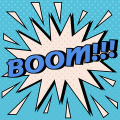 Comic Bubble in Pop Art Style with Expression Boom