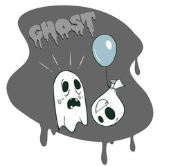 vector illustration of a Cartoon Ghosts