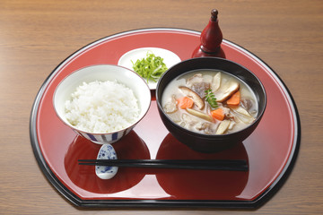 豚汁とご飯