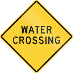 Road sign used in the US state of Texas - Water crossing
