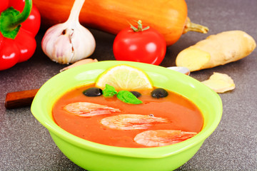 Tomato Soup with Shrimps Diet Food