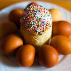 Easter cake and eggs