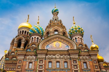 Fototapeta na wymiar Saint Petersburg. Savior on Spilled Blood close up