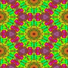 Old colorful Persian carpet. Seamless texture of abstract fabric. Kaleidoscopic wallpaper tiles.