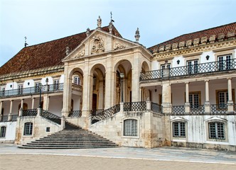 Fototapeta na wymiar Main entrance of the Coimbra University - a famous and the oldest european university. Portugal