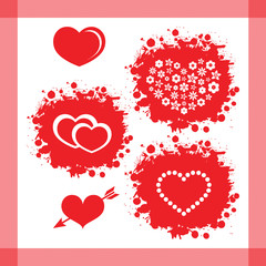 Set of vector heart shapes
