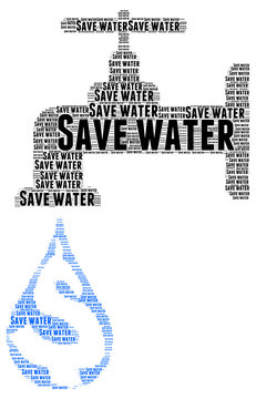 Save water word cloud concept 