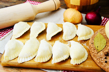 Raw Homemade Dumplings, Russian Pelmeni