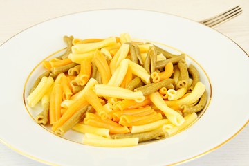 Coloured Pasta with Grated Parmesan