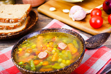 Vegetable Soup. Diet Fitness Nutrition.