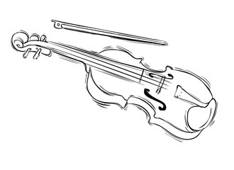 Obraz premium Vector illustration of a musical instrument violin