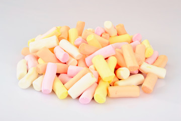 Sweets - Marshmallow on Woods Background.