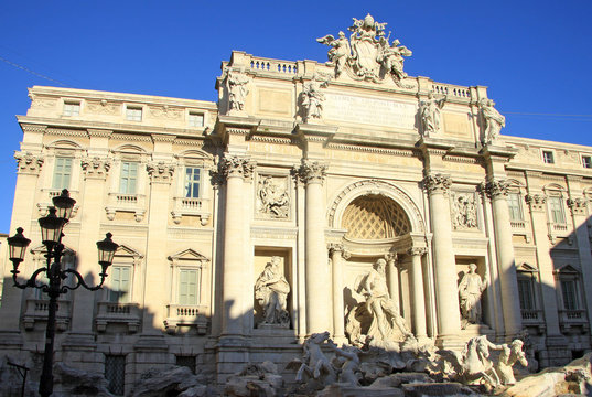 ROME, ITALY - DECEMBER 20, 2012: Famous Trevi Fountain in Rome, Italy