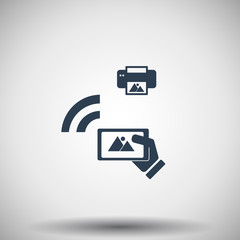 Flat black Mobile Photo Printing icon