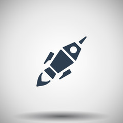 Flat black Rocket Launch icon