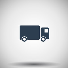 Flat black Delivery Truck icon