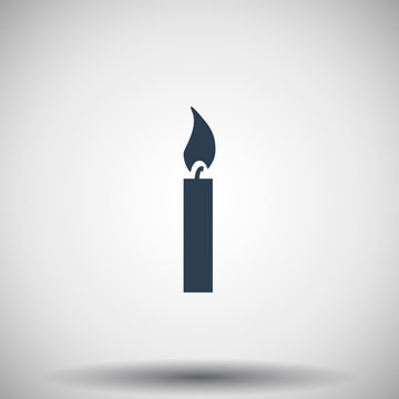 Flat black Candle Light icon