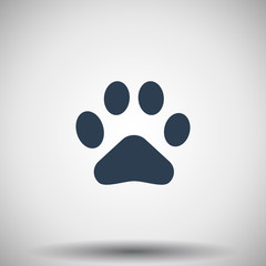 Flat black Paw Print icon