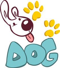 white background vector illustration of a dog logo