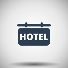 Flat black Hotel Sign icon