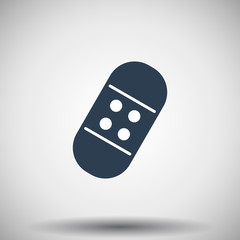 Flat black Adhesive Bandage icon