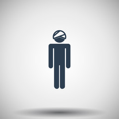 Flat black Head icon