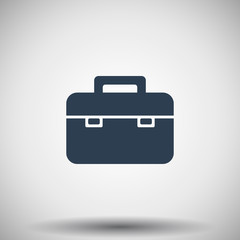Flat black Briefcase icon