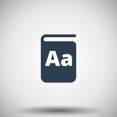 Flat black Text Book icon