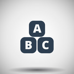 Flat black Abc Blocks icon
