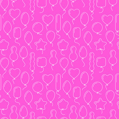 Vector seamless pattern with balloons of different shapes