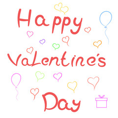 Card Happy Valentine's Day . Vector illustration .