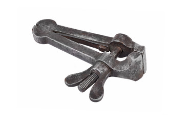 Vintage mechanical hand vise clamp