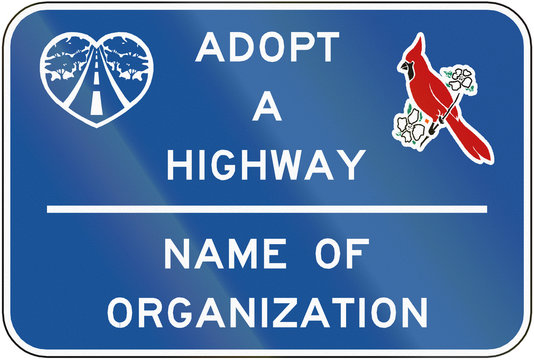 Road sign used in the US state of Virginia - Adopt a highway