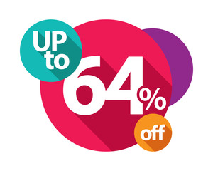 up to 64% discount logo colorful circles