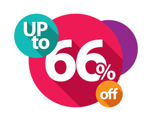 up to 66% discount logo colorful circles