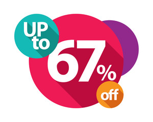 up to 67% discount logo colorful circles