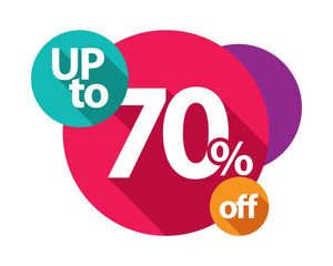 up to 70% discount logo colorful circles