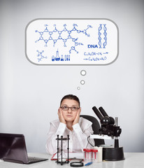 researcher woman thinking