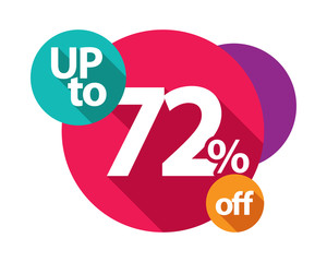 up to 72% discount logo colorful circles