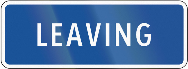 Road sign used in the US state of Virginia - Leaving