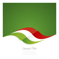 Abstract Hungarian flag ribbon green background