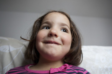 Hopeful three years old  little girl
