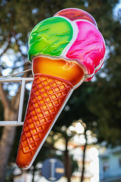 Colorful Ice Cream Parlor Vintage Sign