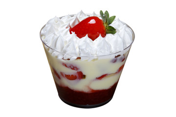 Strawberry mousse with whipped cream
