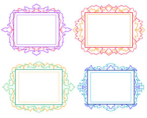 Decorative colorful vintage frames and borders set