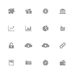 gray web icon set 4 for web design, user interface (UI), infographic and mobile application (apps)