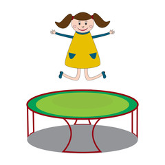 Girl jumping on trampoline